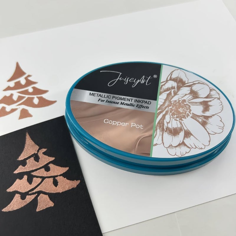 Qsnmieo Metallic Pigment Ink Pad Set, Gold, Silver, Copper, Rose Gold, for Card Making, Scrapbooking, Paper Crafts, Ages 14+ (Copper) - Image 1